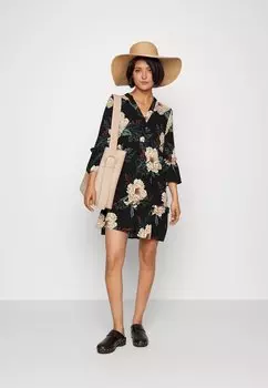 Платье-рубашка Vero Moda SIMPLY EASY 3/4, черный