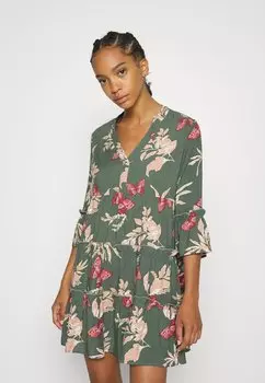 Платье-рубашка Vero Moda Simply Easy 3/4, зеленый