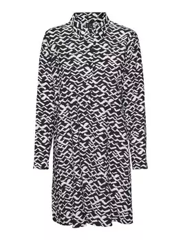 Платье-рубашка Vero Moda SISSI, черный/белый