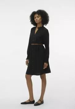 Платье-рубашка Vero Moda VMVIBE LS ABK EXC, черный