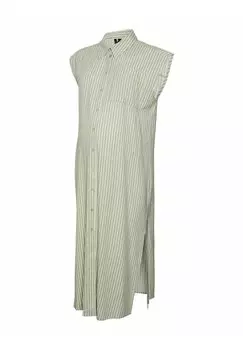 Платье-рубашка Vero Moda в полоску без рукавов, светло-серый