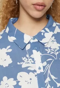 Платье-рубашка Viala Midi Dress VILA, корона синий/белый
