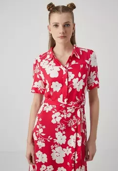 Платье-рубашка VIALA MIDI DRESS VILA, красный