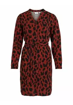 Платье-рубашка VILA, темно-красный