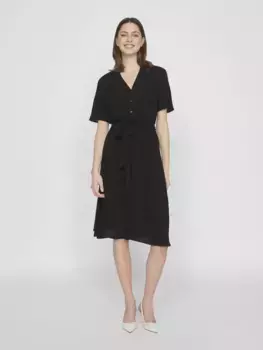 Платье-рубашка Vila "VIMOASHLY S/S MIDI DRESS - NOOS", цвет Black Beauty