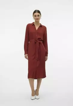 Платье-рубашка VMBUMPY Vero Moda, темно-красный