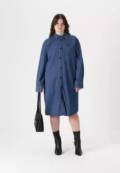 Платье-рубашка VMCELOISE DRESS Vero Moda Curve, темно-синий деним