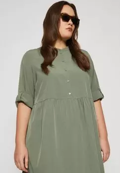 Платье-рубашка Vmceva Fold Up Short Dress Vero Moda, зеленый