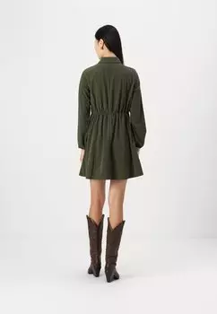 Платье-рубашка VMMIRJAM SHORT SHIRT DRESS Vero Moda, темно-зеленый