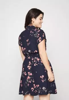 Платье-рубашка Vmnewhallie Short Dress Vero Moda, темно-синий