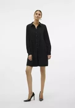 Платье-рубашка VMVILJA KURZES Vero Moda, черный