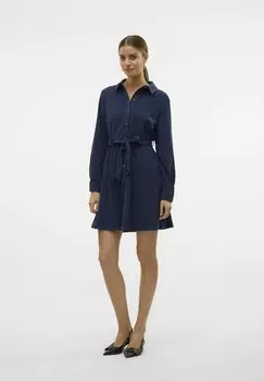 Платье-рубашка VMVILJA Vero Moda, темно-синий