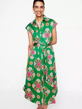 Платье-рубашка в цветочек от рэйчел Boden, цвет Emerald/Multi