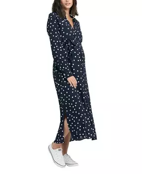 Платье-рубашка в горошек для беременных Ripe Ripe Maternity, синий