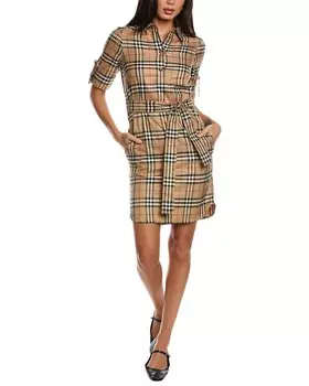 Платье-рубашка в клетку Burberry, мультиколор