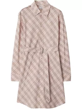 Платье-рубашка в клетку Burberry, розовый
