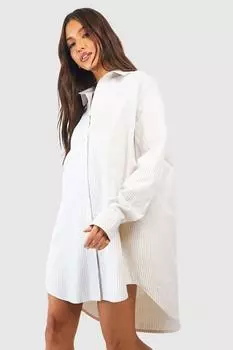 Платье-рубашка в полоску Boohoo, серый