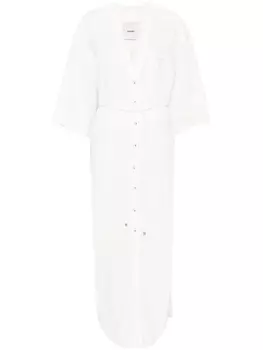 Платье-рубашка в полоску Nanushka, белый
