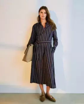 Платье-рубашка в полоску Woman El Corte Ingls, синий