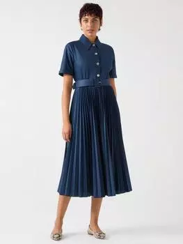 Платье-рубашка в складку от cally L.K.Bennett, темно-синий