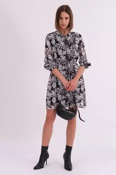 Платье рубашка в стиле кафтан Solstice с завязкой на талии Religion, черный