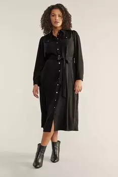 Платье-рубашка в стиле милитари Evans, черный