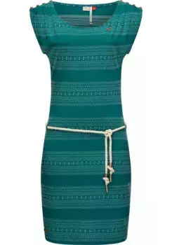 Платье-рубашка в стиле Ragwear "Chego", стильное летнее платье с завязкой, цвет Ocean