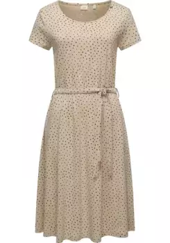 Платье-рубашка в стиле Ragwear "Olina Dress Organic", стильное летнее платье с принтом и поясом, цвет Sand