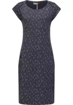 Платье-рубашка в стиле рэгвир "Rivan Print", стильное летнее платье с принтом по всей поверхности Ragwear, цвет морской волны