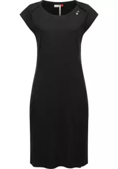 Платье-рубашка в стиле рэгвир "Rivan Solid", милое летнее платье с боковыми карманами Ragwear, черный