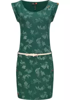 Платье-рубашка в стиле рэгвир "Tag Rose Intl.", стильное летнее платье с принтом и качественным поясом Ragwear, зеленый