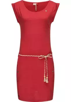 Платье-рубашка в стиле рэгвир "Tag", легкое трикотажное платье в крапинку Ragwear, красный