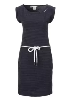 Платье-рубашка в стиле рэгвир "TAGG A GOTS" (комплект, 2 шт., с поясом), свободного кроя, с завязывающимся поясом и декоративной пуговицей на вырезе Ragwear, цвет морской волны