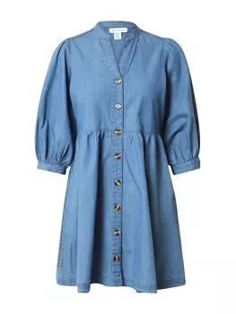 Платье рубашка Warehouse Shirt Dress, синий деним