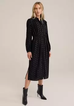 Платье-рубашка WE Fashion, черный