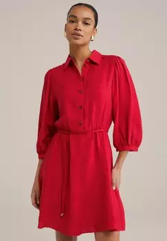 Платье-рубашка WE Fashion, красный