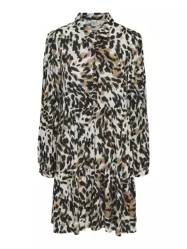 Платье-рубашка Y.A.S "YASALIRA LS SHIRT DRESS S. NOOS", с воланом, черный