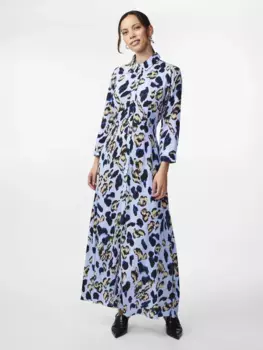 Платье-рубашка Y.A.S "YASSAVANNA LONG SHIRT DRESS", с рукавами 3/4, цвет Clear Sky Aop:Liro Print