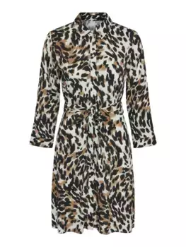 Платье-рубашка Y.A.S "YASSAVANNA 3/4 SHORT SHIRT DRESS S. NOOS", черный