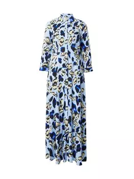 Платье рубашка YAS Shirt Dress YASSavanna, синий/светло-синий