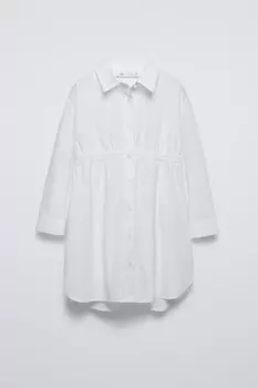 Платье-рубашка ZARA, белый