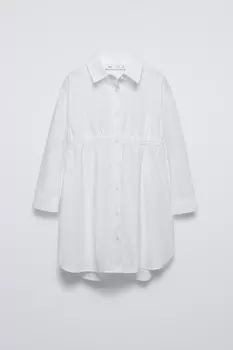 Платье-рубашка ZARA, белый