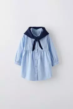 Платье-рубашка ZARA, синий