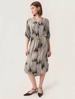 Платье-рубашка zaya длиной до колен Soaked In Luxury, цвет Black/Sandshell