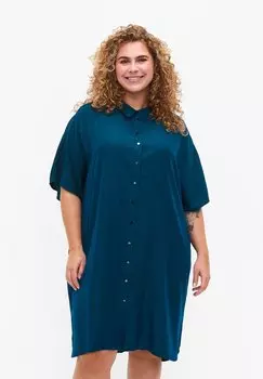 Платье-рубашка Zizzi, темно-бирюзовый