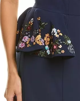 Платье-русалка без бретелек Rene Ruiz, синий