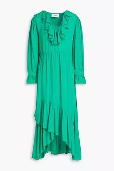 Платье Rym из жоржета со сборками и оборками BA&SH, нефритовый
