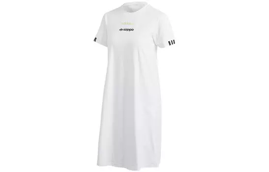 Платье RYV с короткими рукавами женское белое Adidas Originals