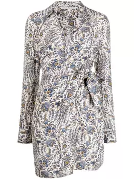 Платье с абстрактным узором Veronica Beard, серый