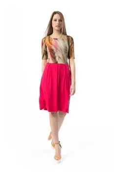 Платье с абстрактным животным узором Conquista, красный